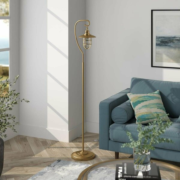 Hudson&Canal Bay Nautical Floor Lamp with Glass Shade in Brass & Clear FL1411